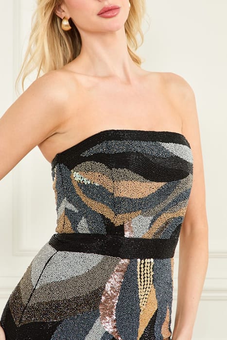 MARCIANO BY GUESS LENNOX BEADED DRESS GOLD MULTI 7