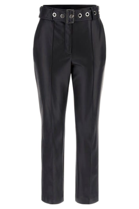 MARCIANO BY GUESS RORY PANT JET BLACK LEATHER 4