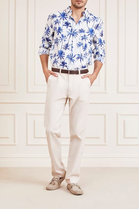 MARCIANO BY GUESS JOE COLLAR NOTCHE BLUE PALM CASUAL SHIRT P 3