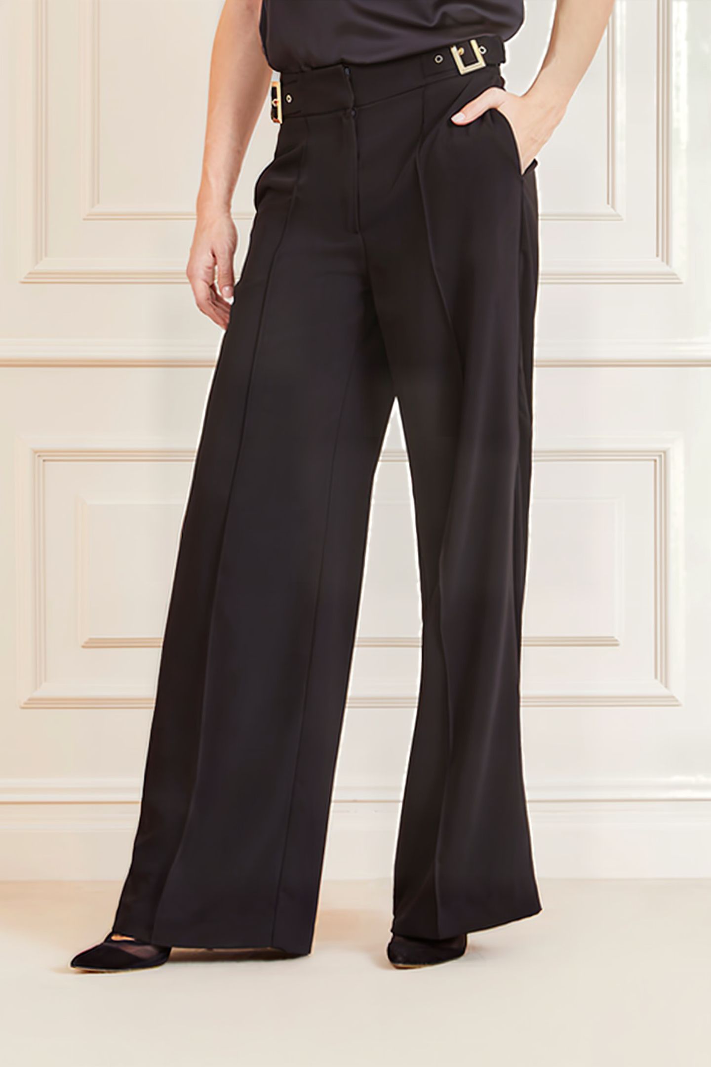 MARCIANO BY GUESS DIANE WIDE PANTS JET BLACK 1