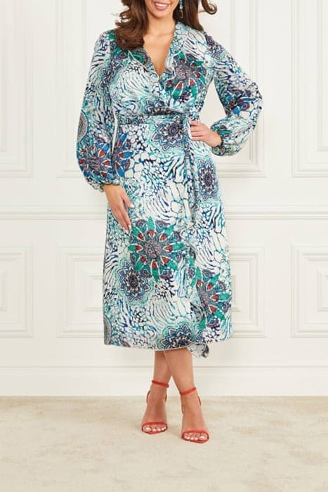 MARCIANO BY GUESS MINA WRAP DRESS PRINT BOHO ANIMALLER 1