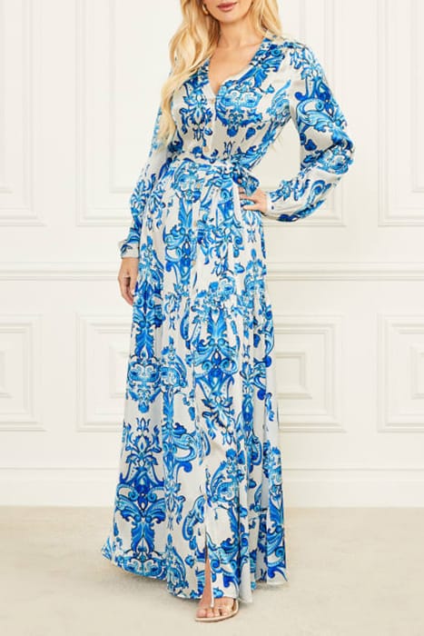guess blue floral dress MARCIANO BY NOMAD MAXI NOTE | Online Outlet COLOR:BLUE Discover this Guess womens silhouette:A-line Chiffon Royal Blue Prom