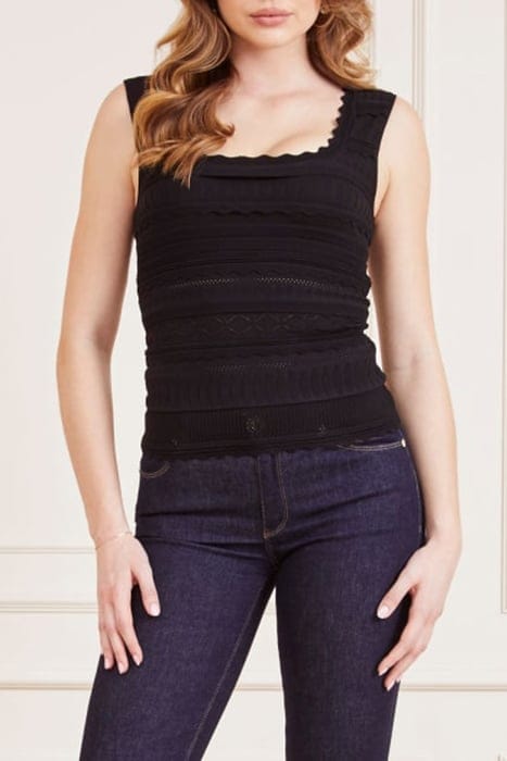 MARCIANO BY GUESS SYRIA SL TOP SWTR JET BLACK 1