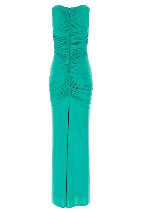 MARCIANO BY GUESS LIVVIE MAXI DRESS POMPOM GREEN 4