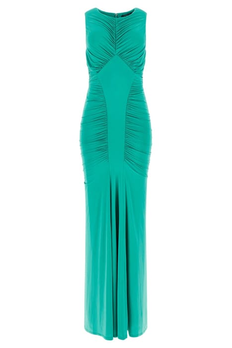 MARCIANO BY GUESS LIVVIE MAXI DRESS POMPOM GREEN 3