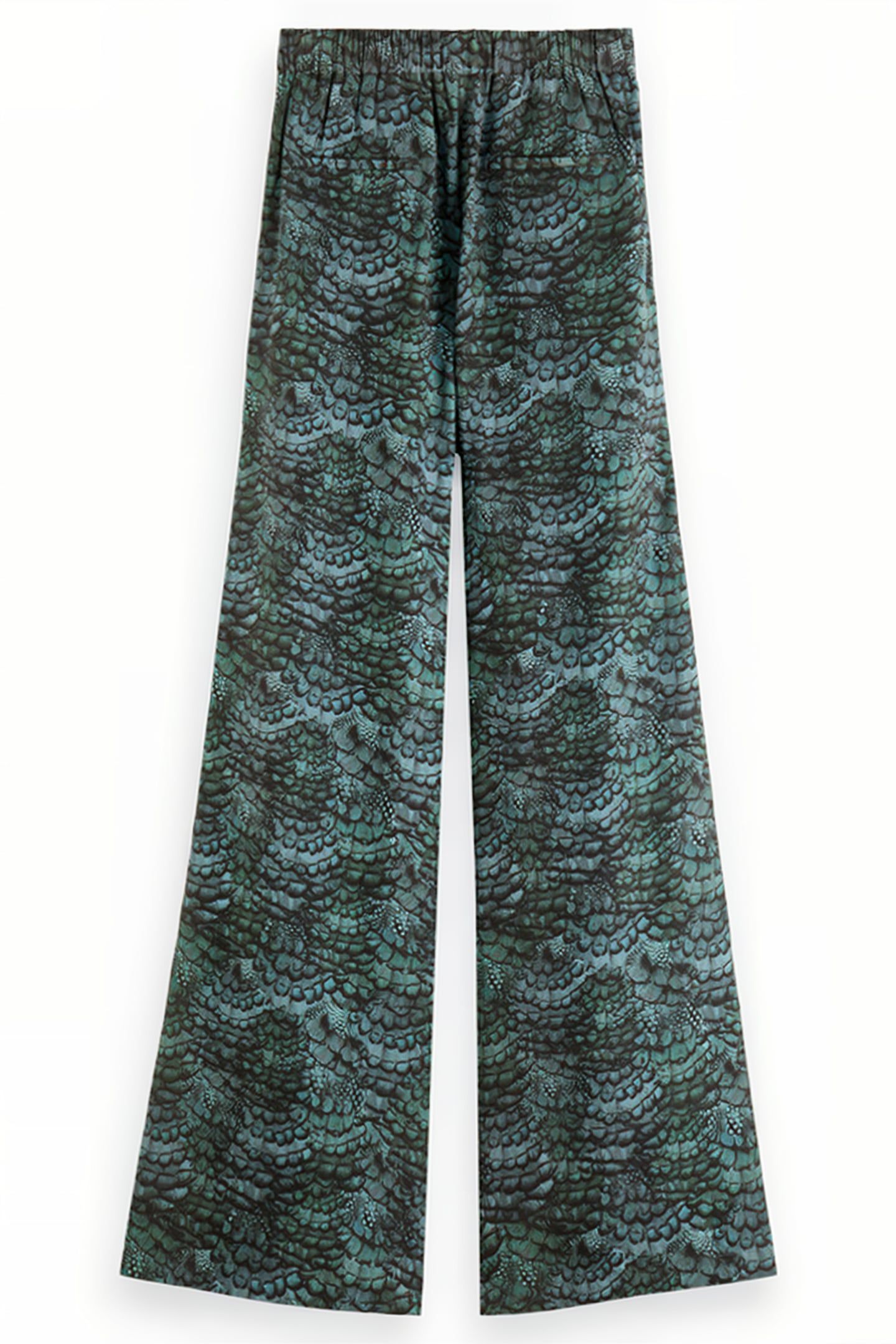 ELENI - HIGH RISE WIDE LEG PYJAMA PANTS FEATHER BOTTLE GREEN 5
