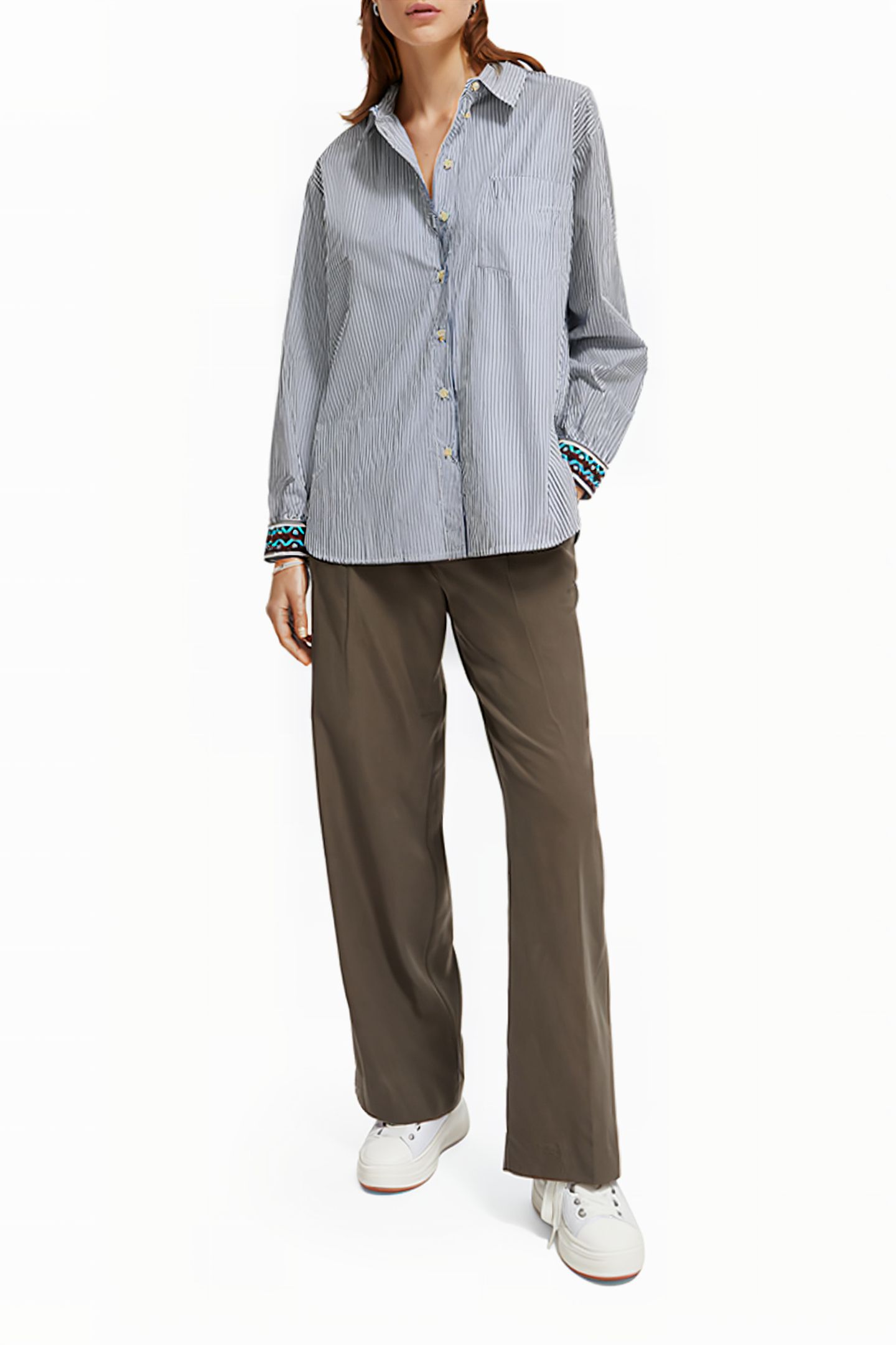 OVERSIZED SHIRT WITH POCKET MARINE STRIPE 3