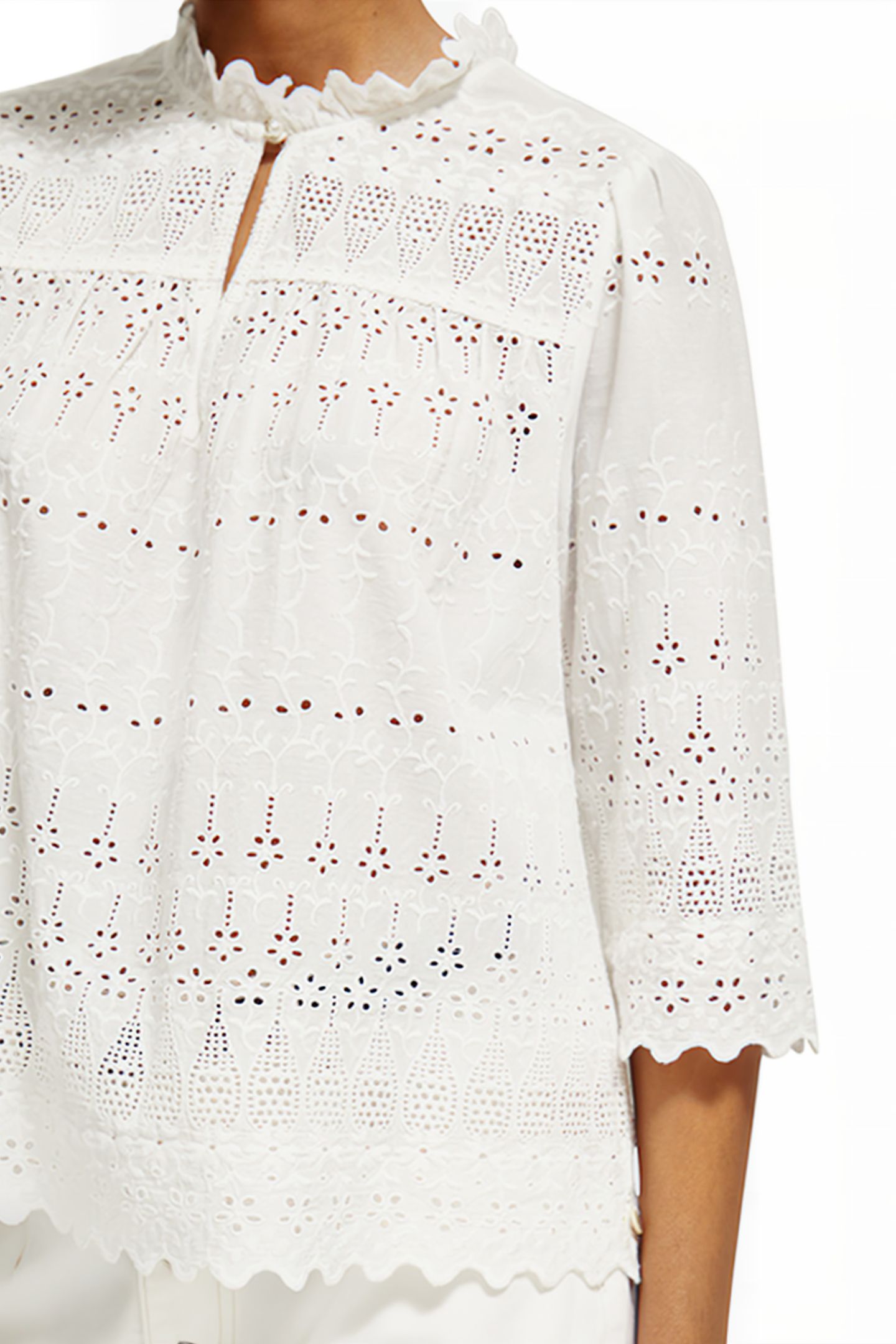 BRODERIE ANGLAISE TOP OFF WHITE 6
