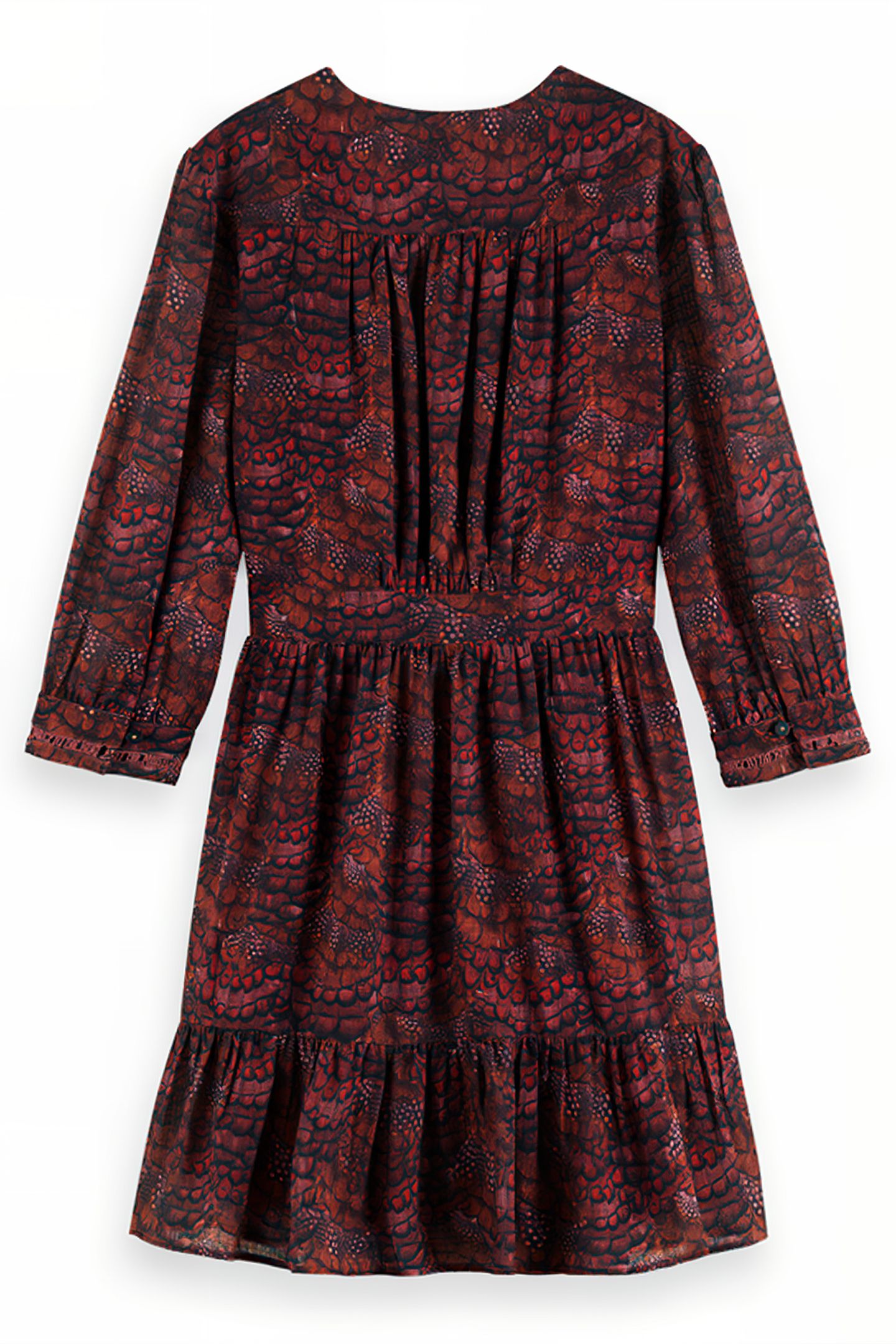 WRAP MINI DRESS FEATHER BORDEAUX 5