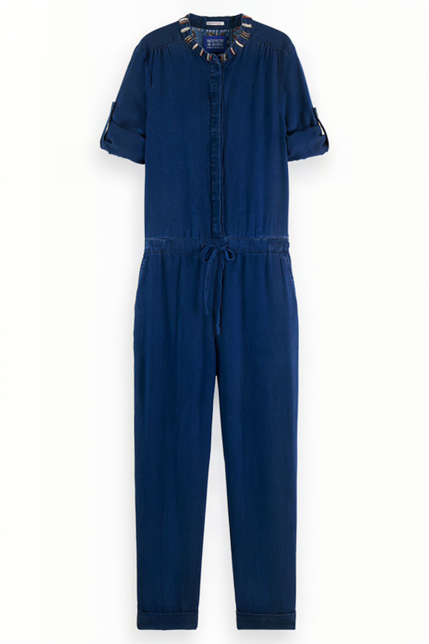 INDIGO TENCEL DENIM WASHED ALL IN ONE WITH BEADING DETAILS I 3