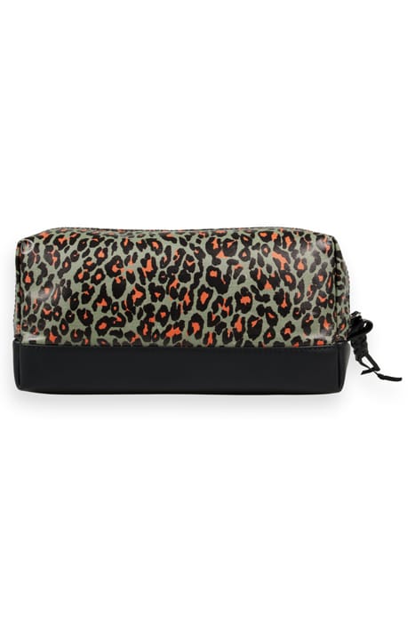 LARGE LEATHER MAKEUP BAG CREATURES OF THE NIGHT FIELD GREEN 2