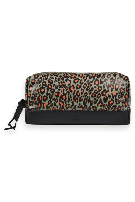 LARGE LEATHER MAKEUP BAG CREATURES OF THE NIGHT FIELD GREEN 1