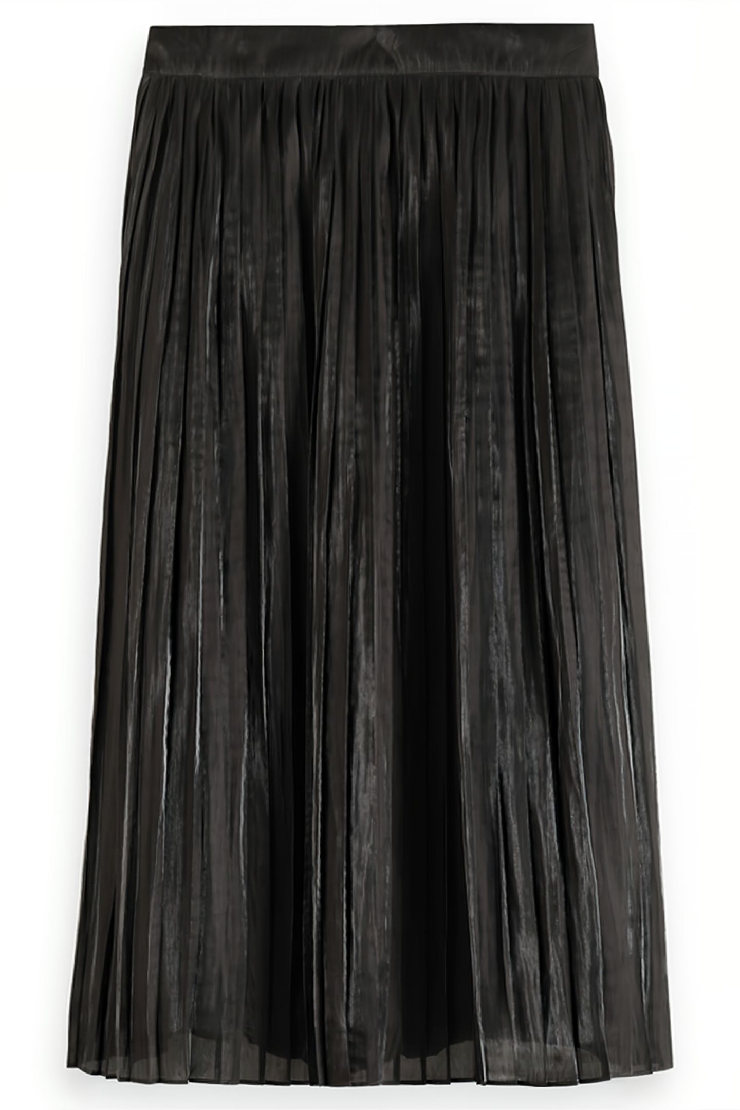 PLEATED HIGH RISE MAXI SKIRT EVENING BLACK 5