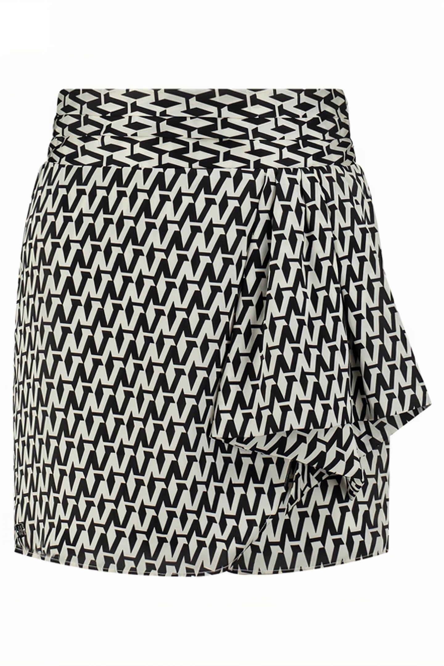 ANKARA PRINTED SKIRT BLACK/STAR WHITE 1
