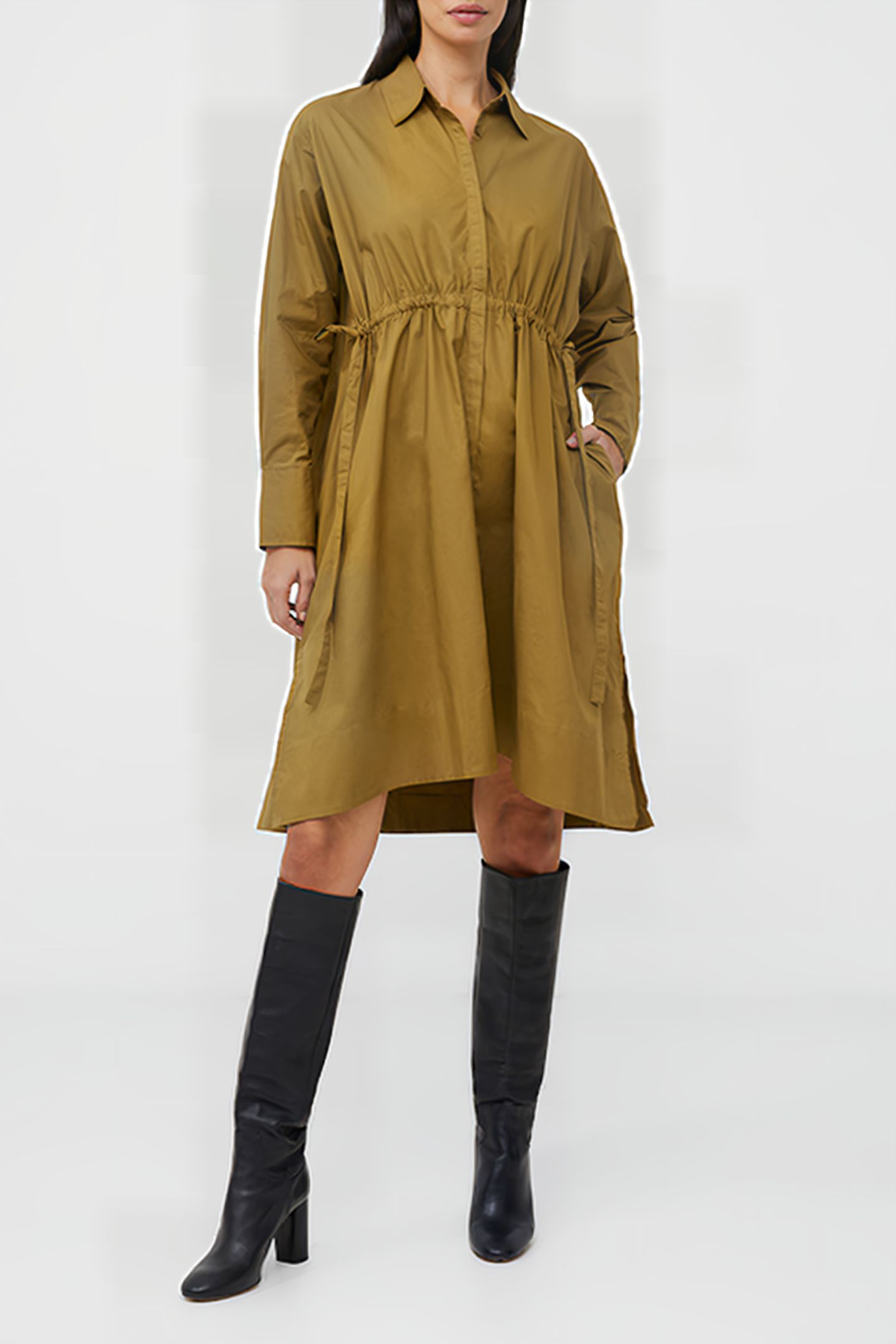 RHODES POPLIN SHIRT DRESS GREEN 2