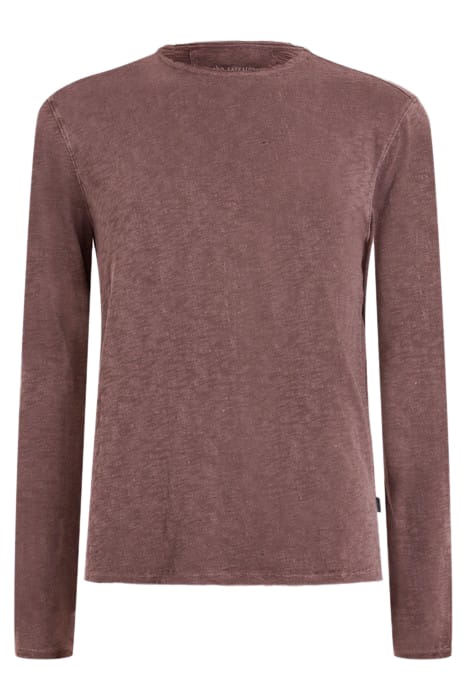 BLAKE SLUB CREW W RAW EDGE MERLOT 2