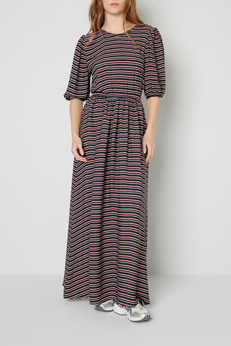SHORT LEEVES ROUND COLLAR PRINTED DRESS ZAC 1