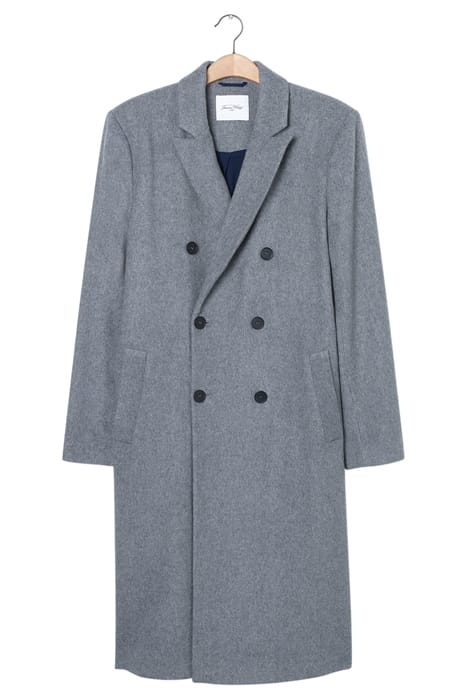 STRAIGHT LONG-SLEEVE DOUBLE-BREASTED COAT GRIS CHINE 4