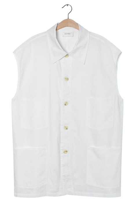 SLEEVELESS JACKET WITH SHIRT COLLAR BLANC 4