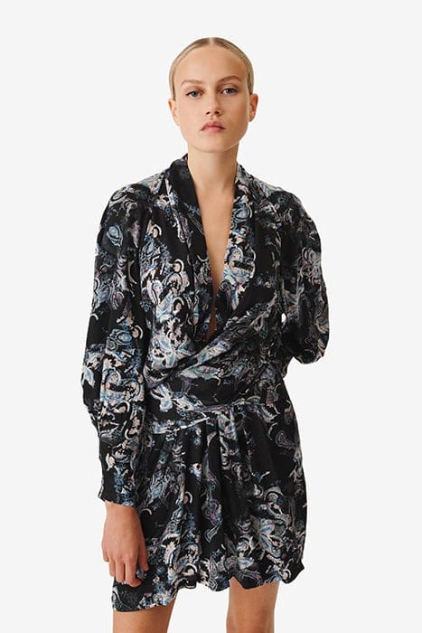 CAMOLLA DRESS IN BLACK MULTICO 1