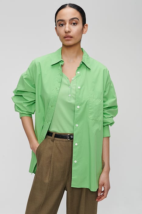 WIDE ORGANIC COTTON SHIRT GRASS GREEN 1