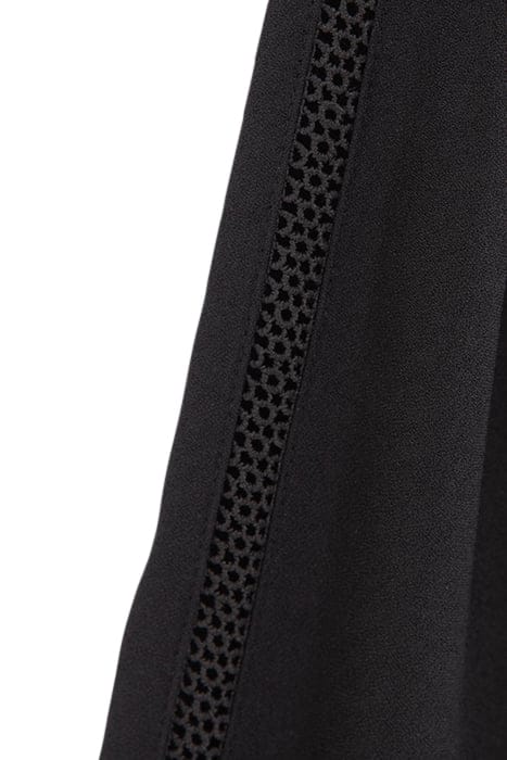 BLACK RECYCLED SHIRT DRESS WITH GIPURES 8