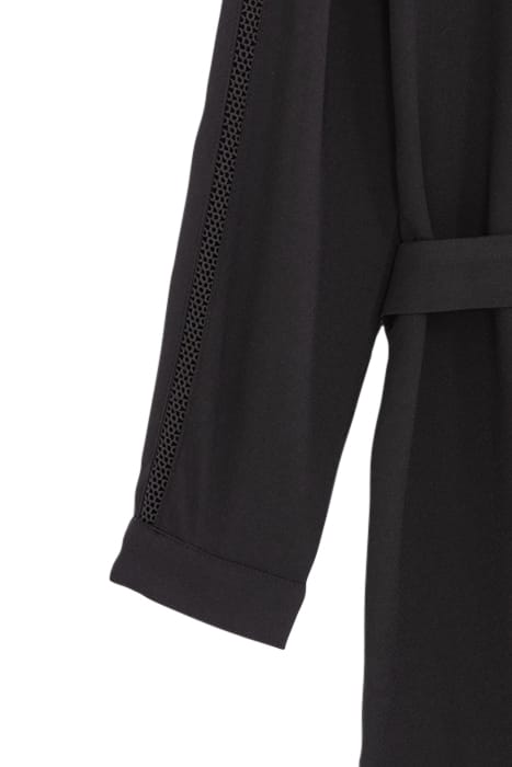 BLACK RECYCLED SHIRT DRESS WITH GIPURES 7