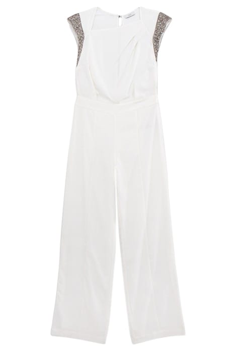 WHITE JUMPSUIT WITH BEADS AND SEQUINS 3