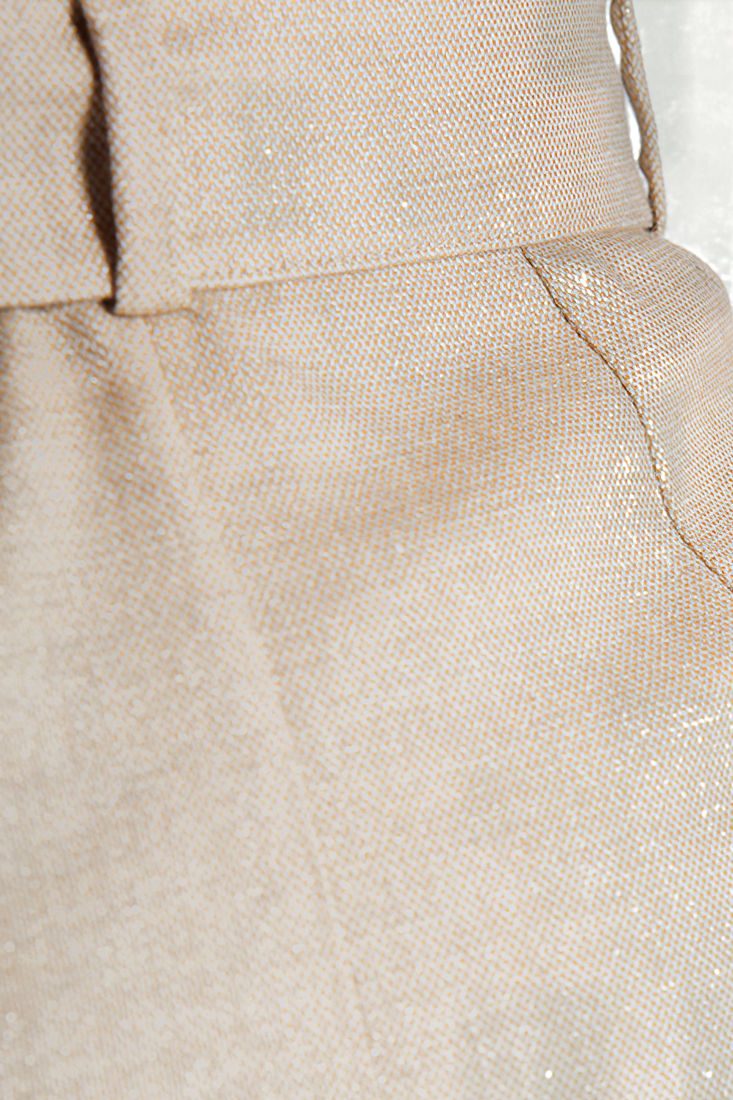 IRIDESCENT BEIGE LINEN-BLEND SUIT SKIRT 8