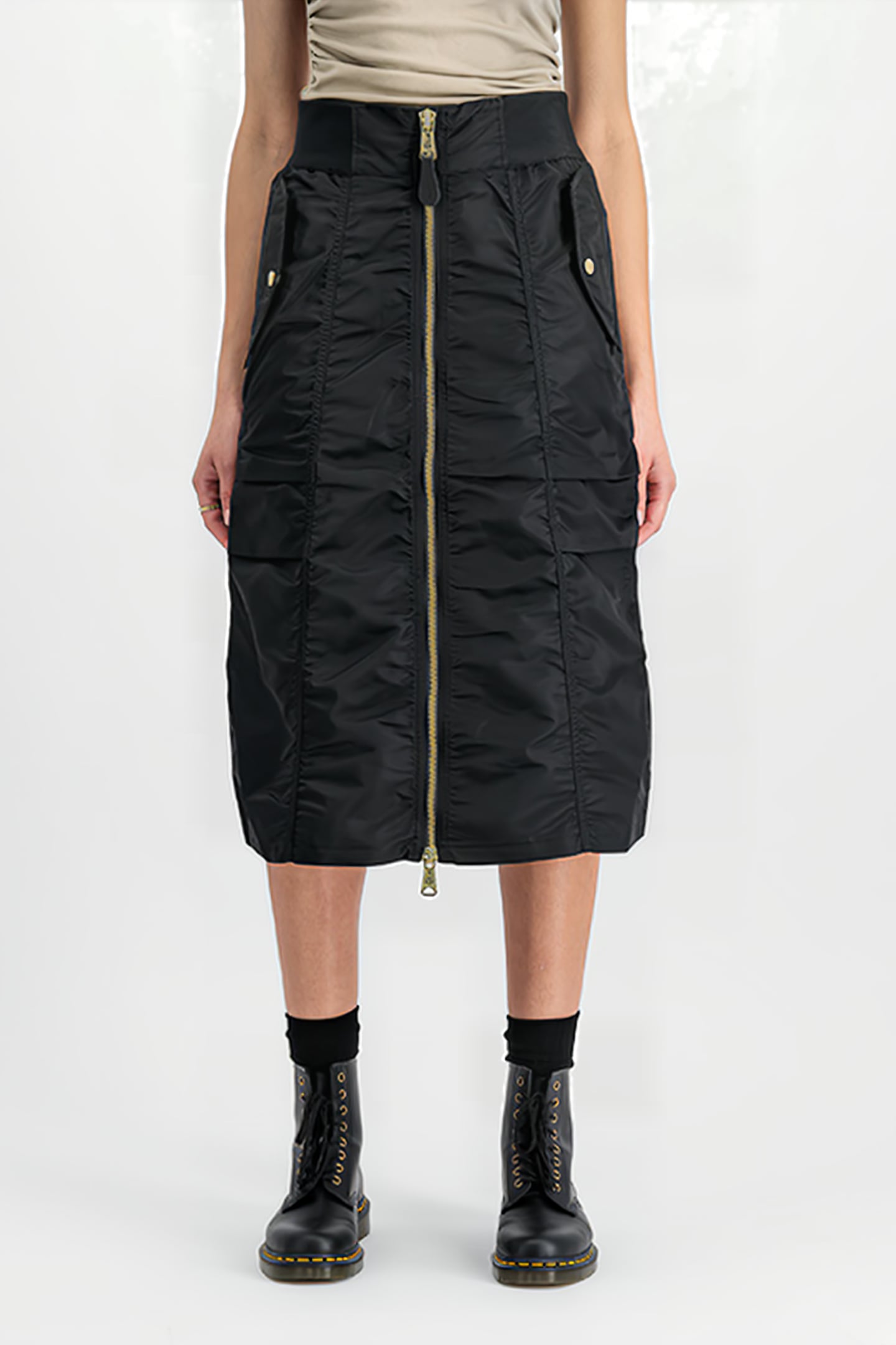 MA-1 MIDI SKIRT BLACK 1