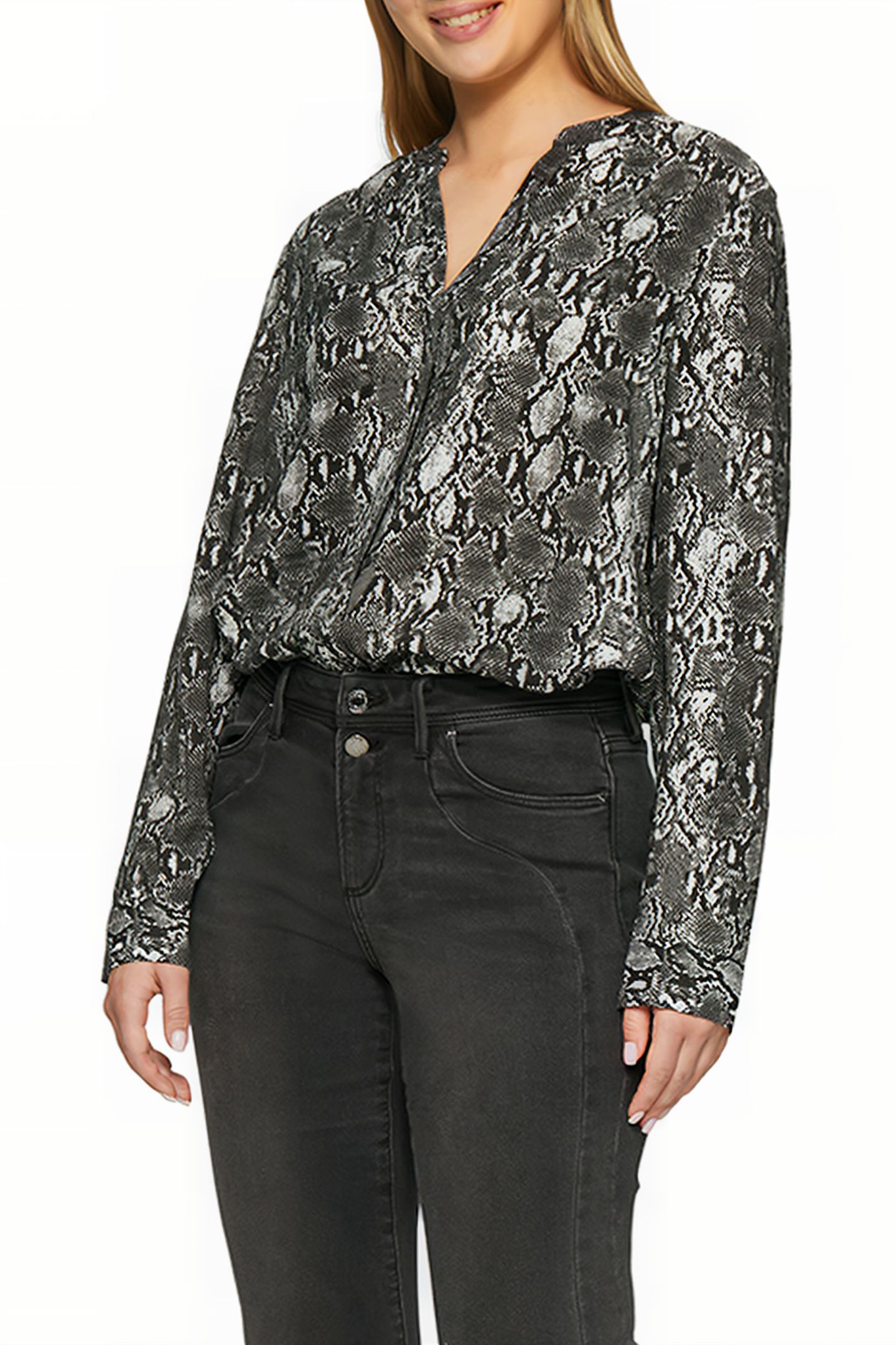 S.OLIVER BLOUSES GREY/BLACK 1