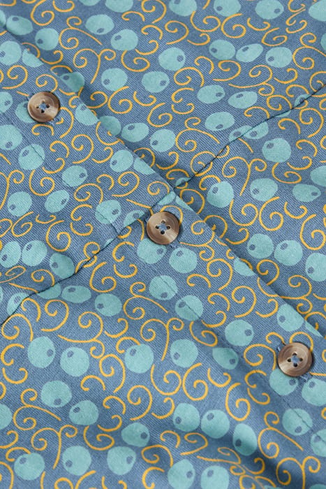 RUA JERSEY SHIRT DRESS TEAL PRINT 5