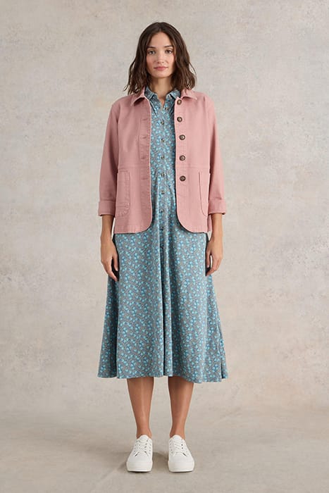 RUA JERSEY SHIRT DRESS TEAL PRINT 6