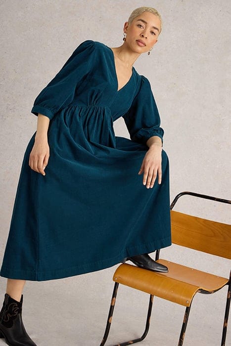LUCY CORD DRESS DARK TEAL 4