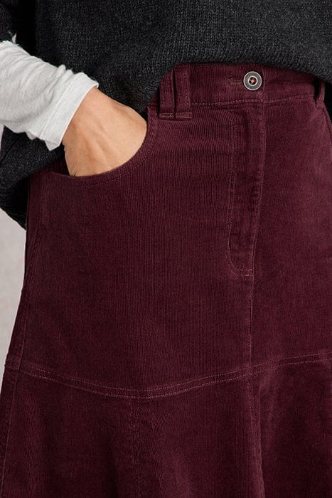 QUINN ORGANIC CORD SKIRT DARK PLUM 5