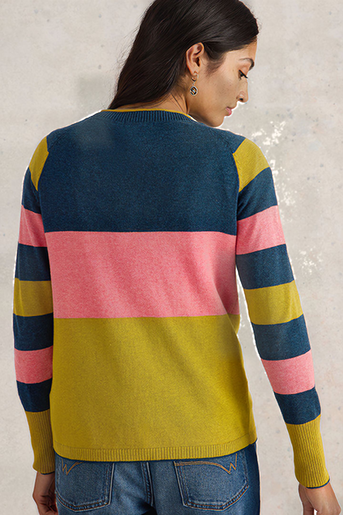 LULU STRIPE CARDI CHARTREUSE MULTI 2
