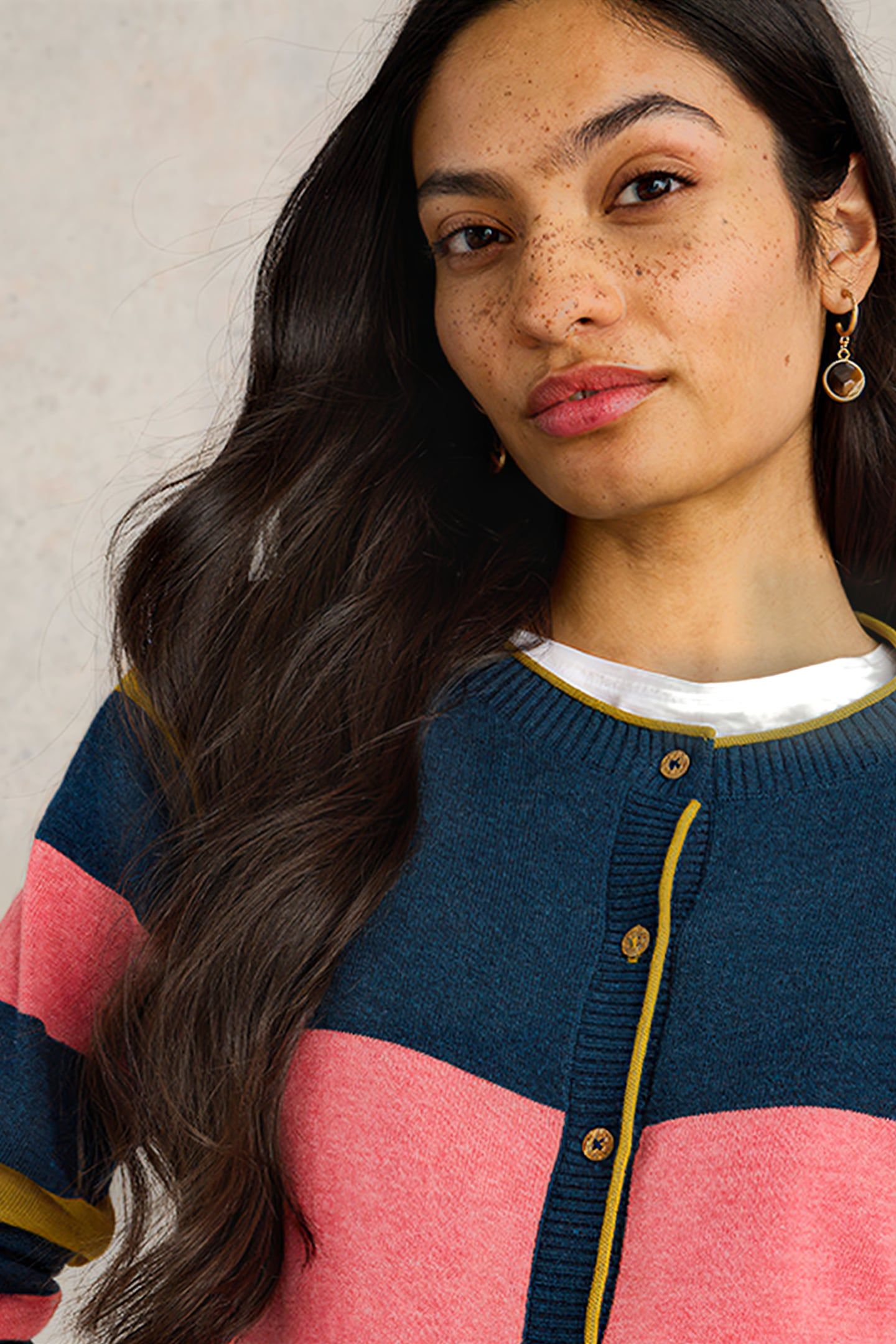 LULU STRIPE CARDI CHARTREUSE MULTI 5