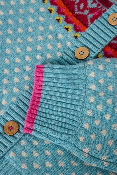 MINI HEART CARDI BLUE MULTI 6