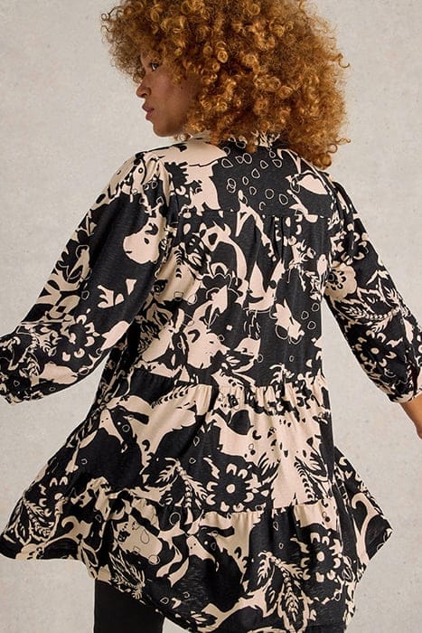 NELA PRINTED SHIRT TUNIC BLACK PRINT 4