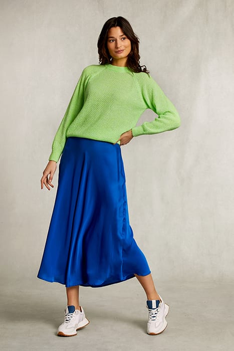 BLUE SATIN FLARED SKIRT BLUE 3