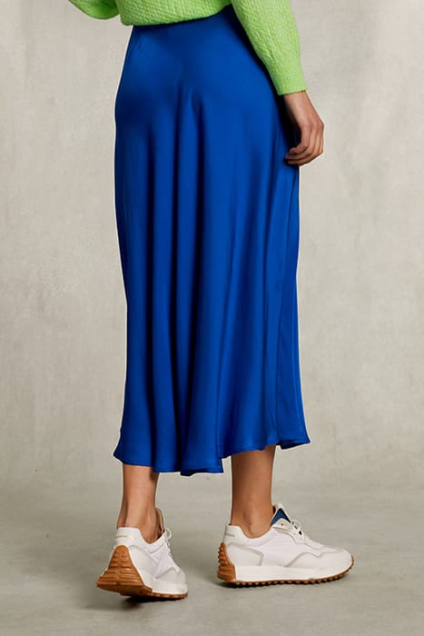BLUE SATIN FLARED SKIRT BLUE 2