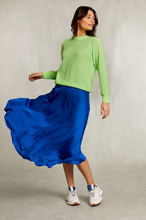 BLUE SATIN FLARED SKIRT BLUE 4