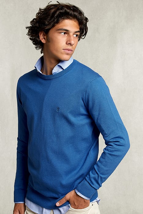 BASIC CREW NECK PULLOVER EXOTIC BLUE MIX BLUE 1