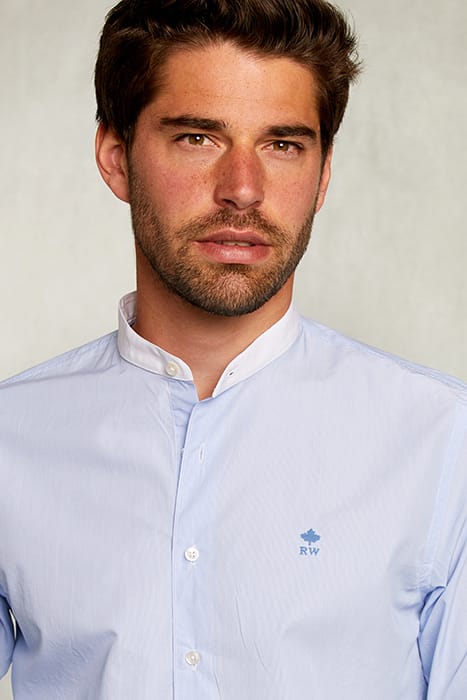 SLIM FIT STRIPED SHIRT HENLEY COLLAR BLUE/WHITE BLUE 4