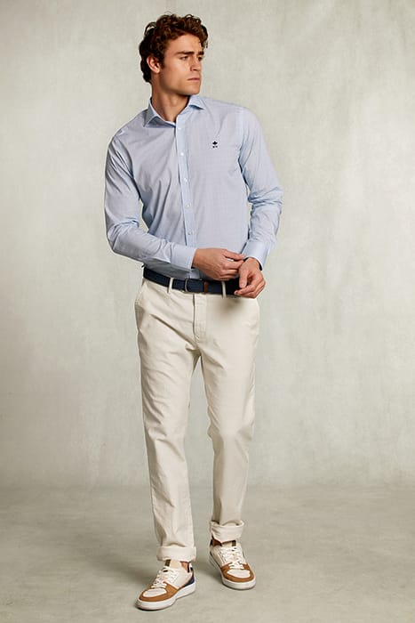 CUSTOM FIT DOTTED SHIRT BLUE/GREEN WHITE 3