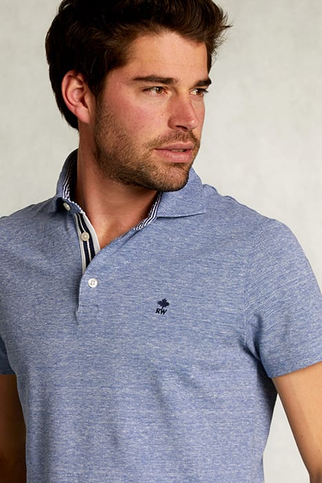 CUSTOM FIT COTTON POLO ANON BLUE MIX BLUE 4