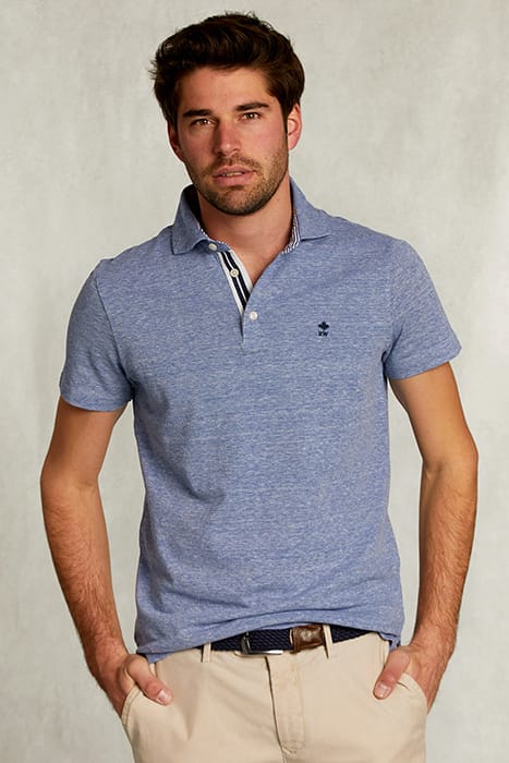 CUSTOM FIT COTTON POLO ANON BLUE MIX BLUE 1