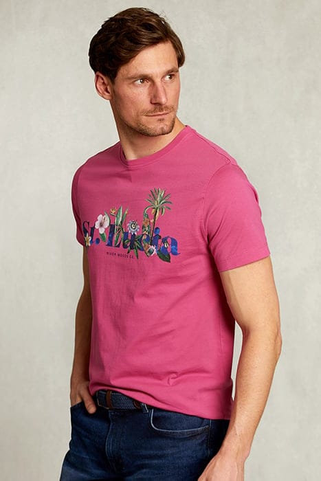 NORMAL FIT BASIC T-SHIRT IN AMARANTH PINK 1