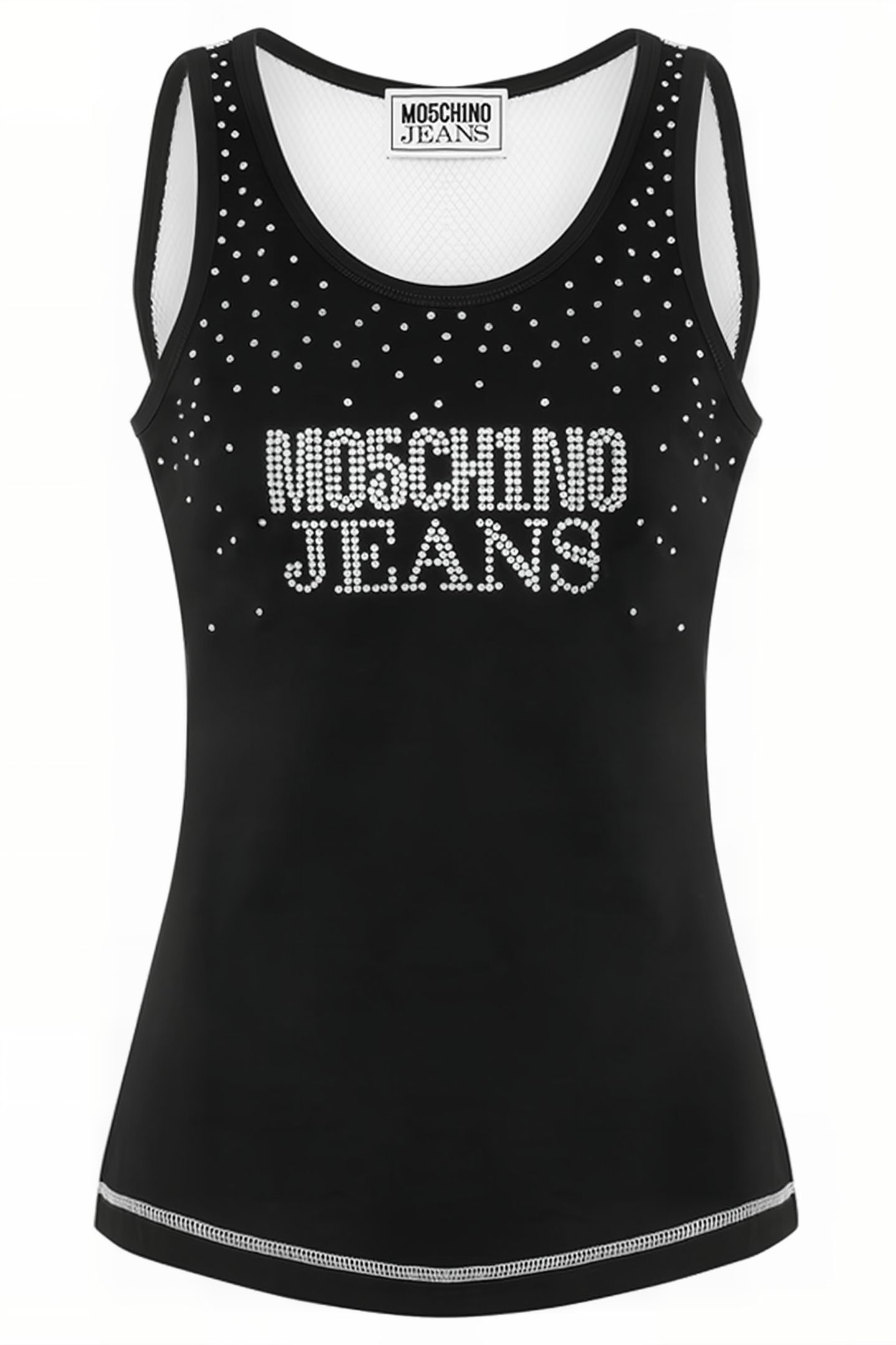 RHINESTONE LOGO JERSEY TANK TOP BLACK 3