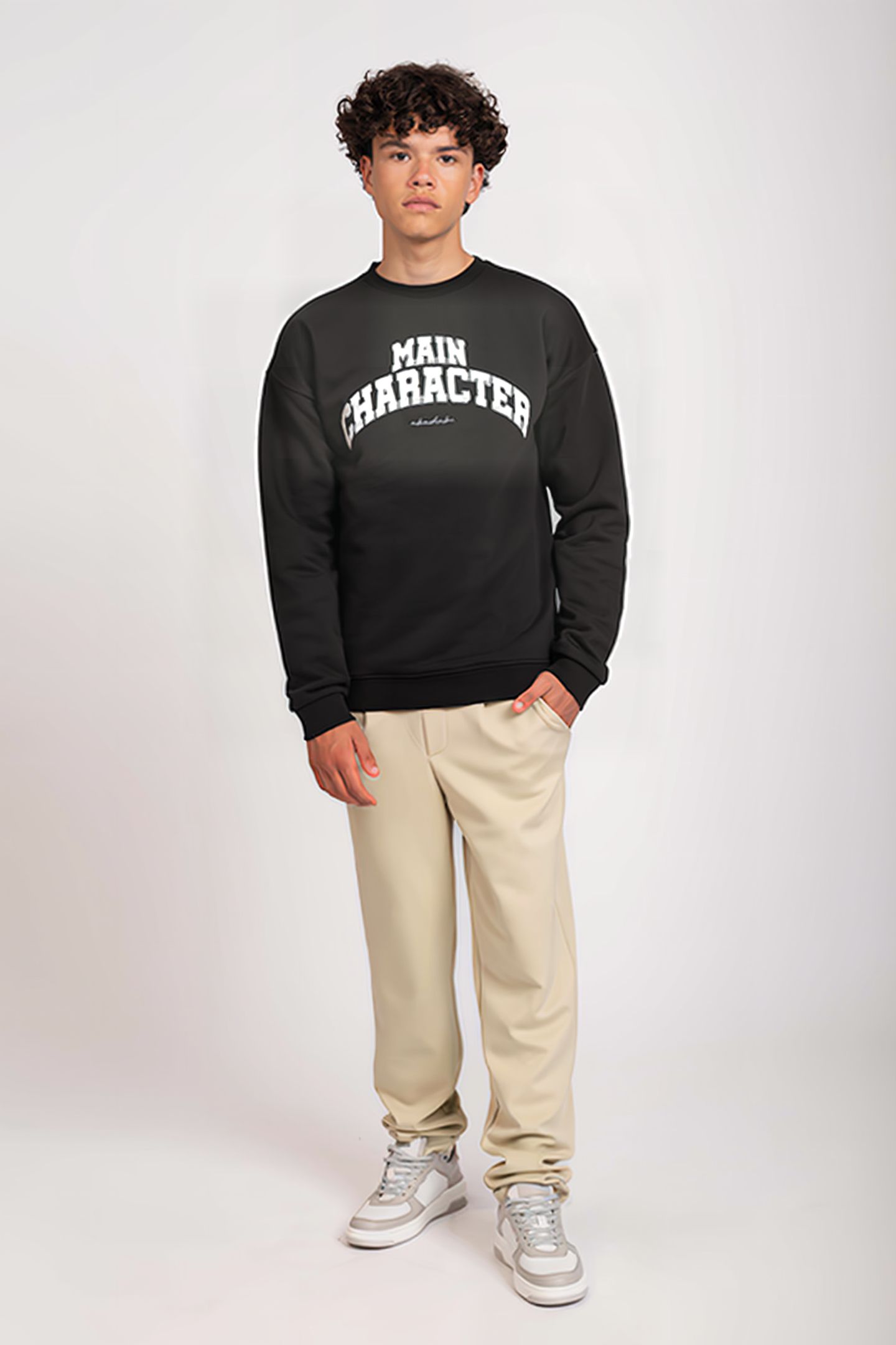 PLEAT TROUSERS OATMILK 1